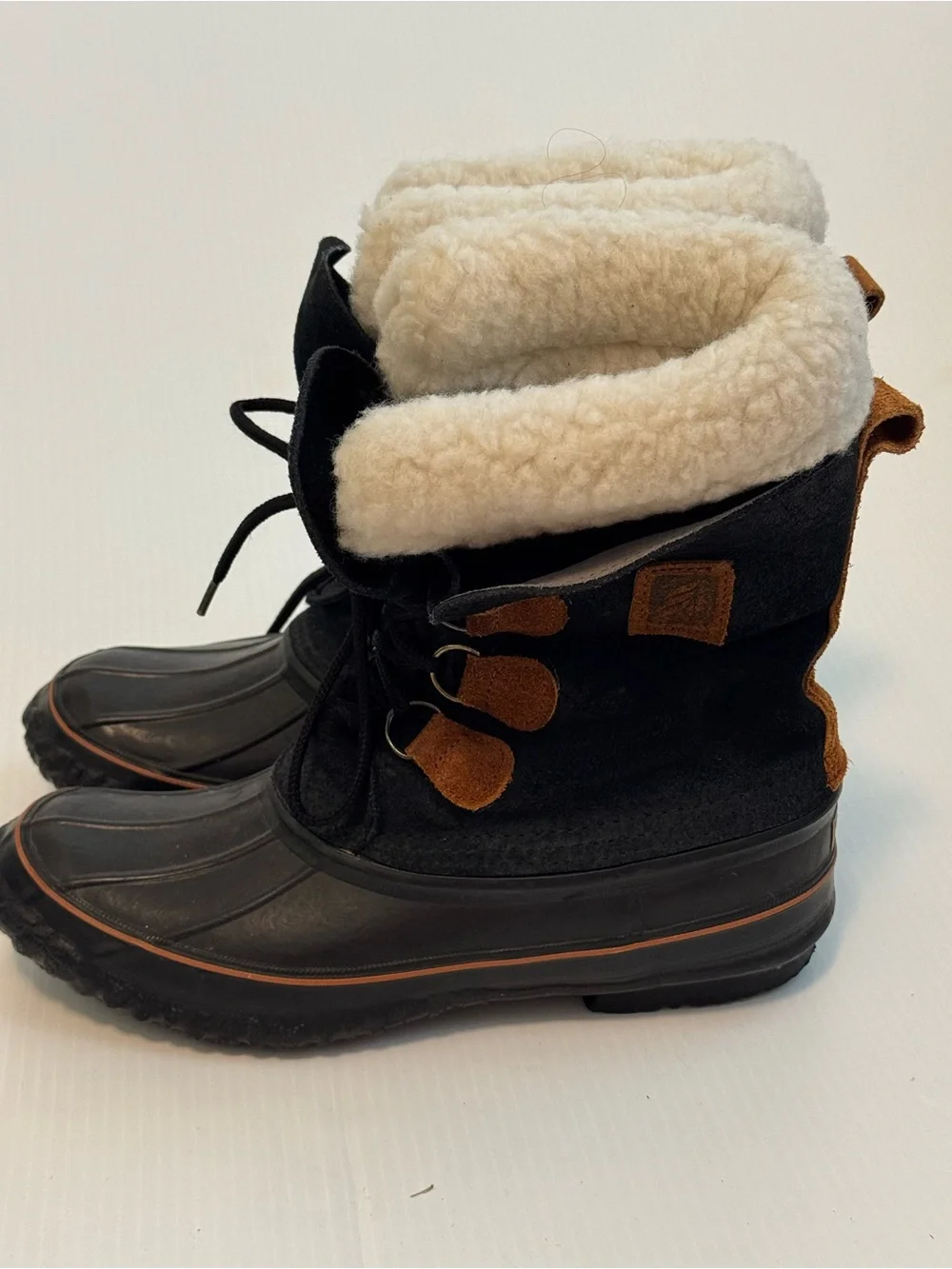 LaCrosse Fiberglass shank Black and Brown Sherpa-Lined Men’s Winter Boots